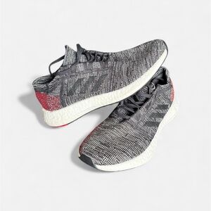 Men’s Adidas PureBoost Ortholite Sneakers Gray/Black-Red Size 7